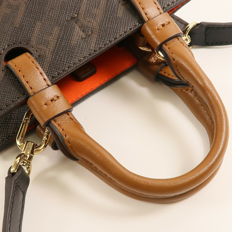 Furla 塗層帆布2 Way Shoulder金扣手挽肩背兩用袋-11