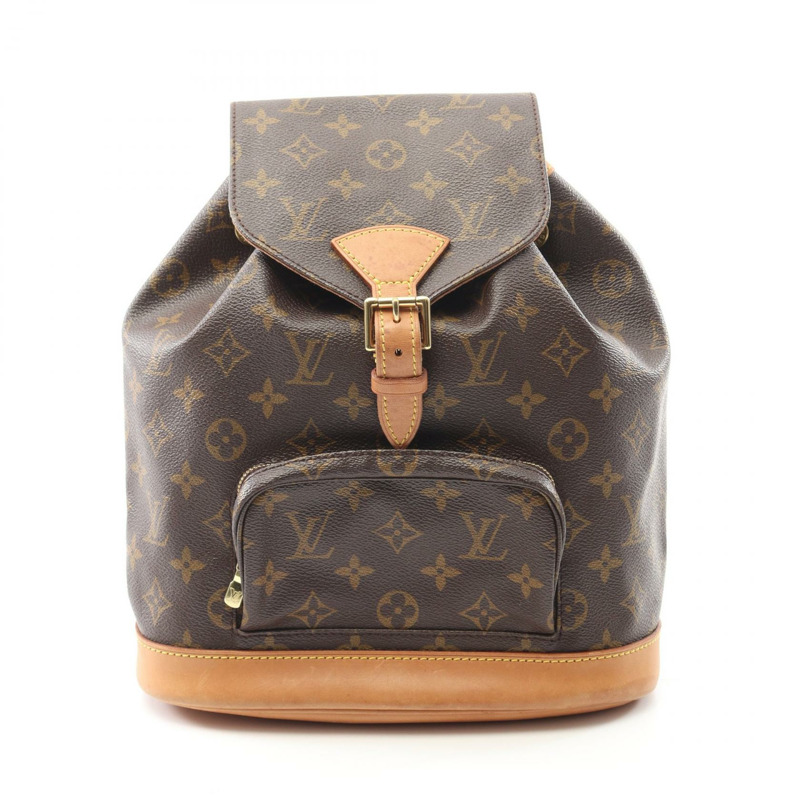 LOUIS VUITTON Montsouris MM 背包 M51136 Monogram 帆布 棕色 二手-0