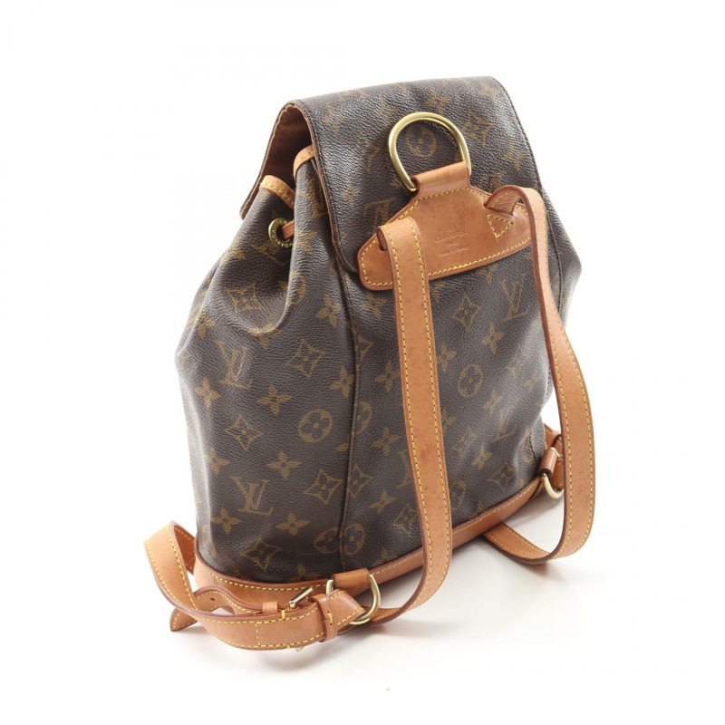 LOUIS VUITTON Montsouris MM 背包 M51136 Monogram 帆布 棕色 二手-1