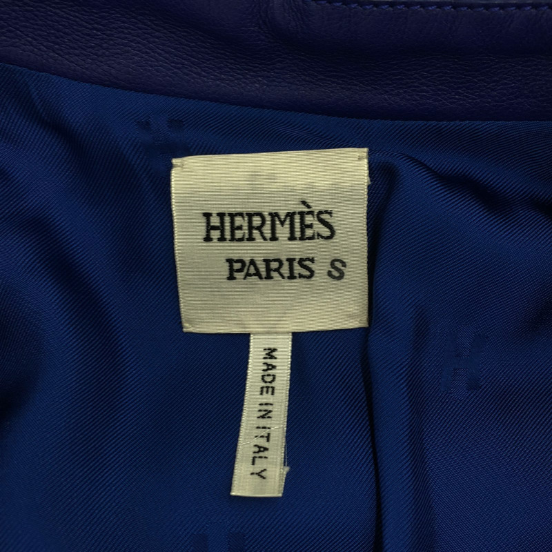 HERMES 外套 其他外套 76-7008 小牛皮（牛皮） 藍色 二手 女士-4