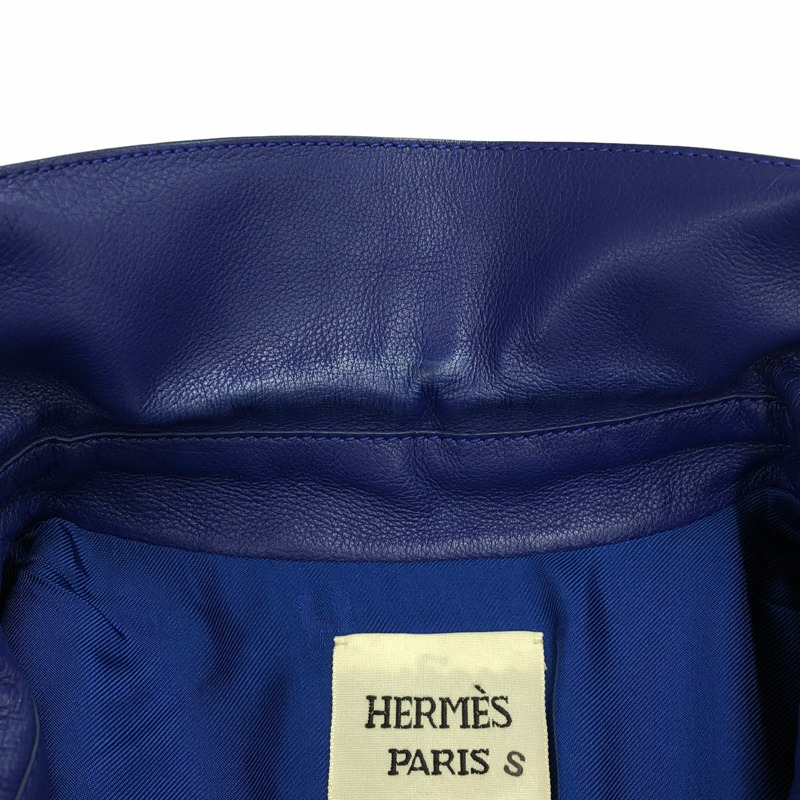 HERMES 外套 其他外套 76-7008 小牛皮（牛皮） 藍色 二手 女士-9