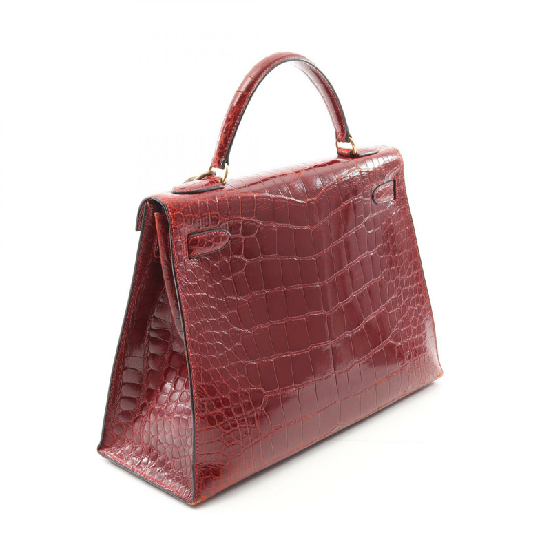 HERMES Kelly 32 Braise 手提包 鱷魚皮 Lycee Bordeaux 二手女士-1