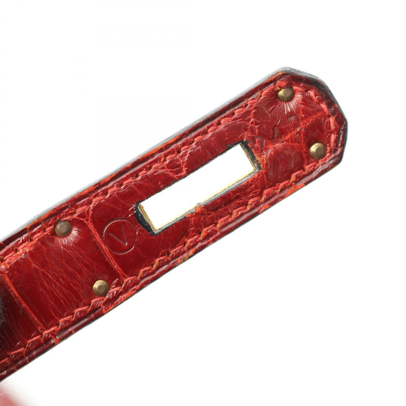 HERMES Kelly 32 Braise 手提包 鱷魚皮 Lycee Bordeaux 二手女士-4