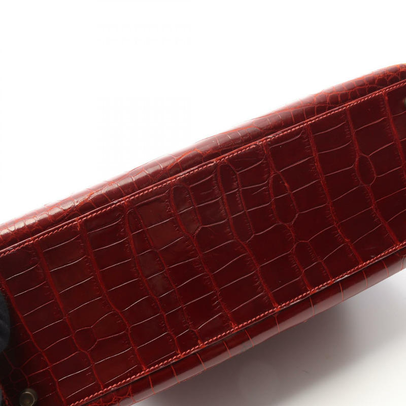 HERMES Kelly 32 Braise 手提包 鱷魚皮 Lycee Bordeaux 二手女士-10