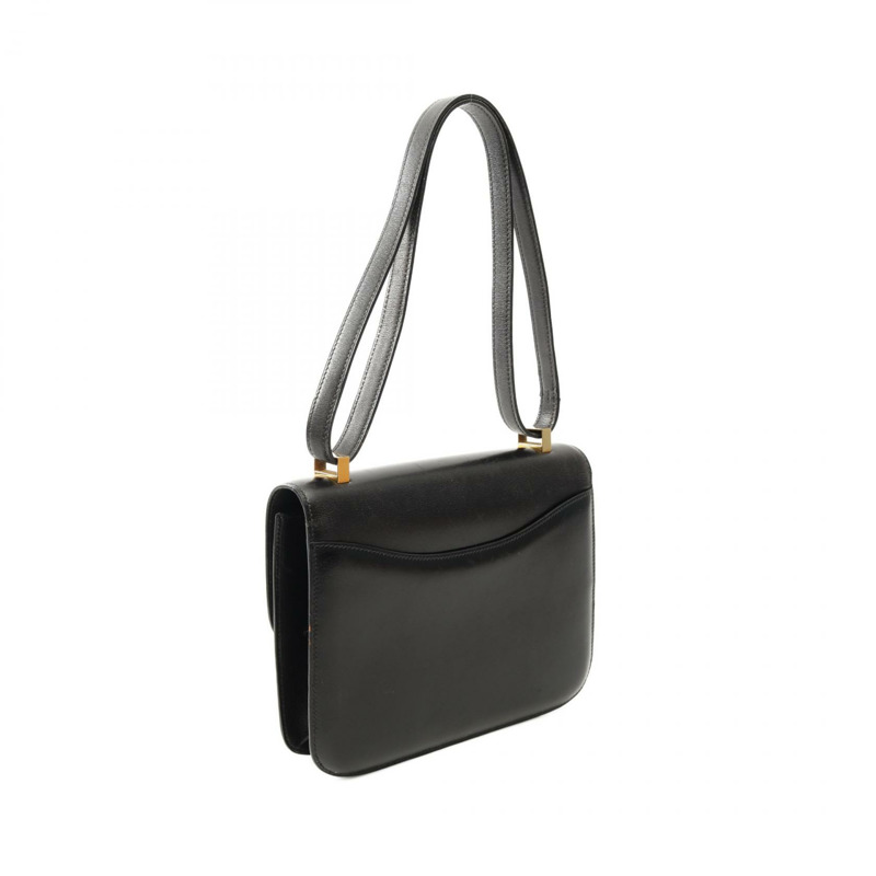 HERMES Constance 23 單肩包 N Box 小牛皮 黑色 二手 GHW-1