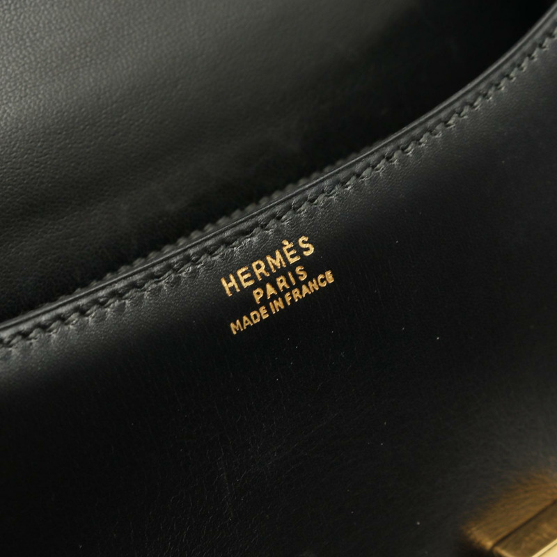 HERMES Constance 23 單肩包 N Box 小牛皮 黑色 二手 GHW-3