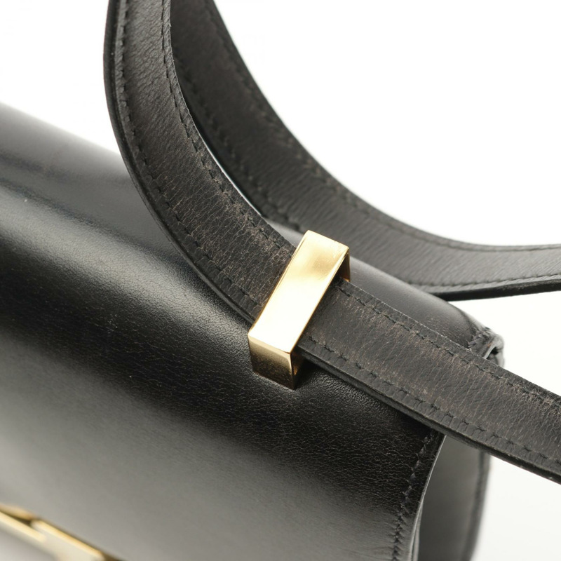 HERMES Constance 23 單肩包 N Box 小牛皮 黑色 二手 GHW-7