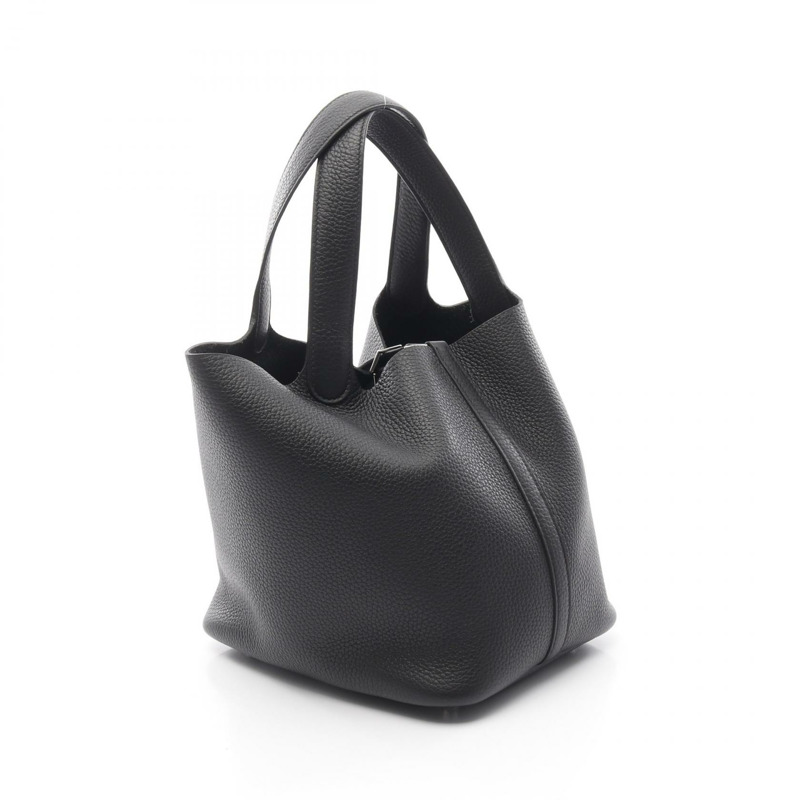 HERMES Picotin MM 手提包 W 060991CK Taurillon Clemence 黑色 SHW-1