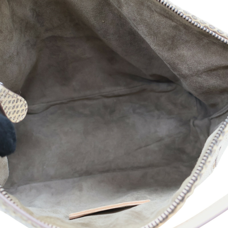 粉色 編織羊皮 蛇皮 肩背包-5