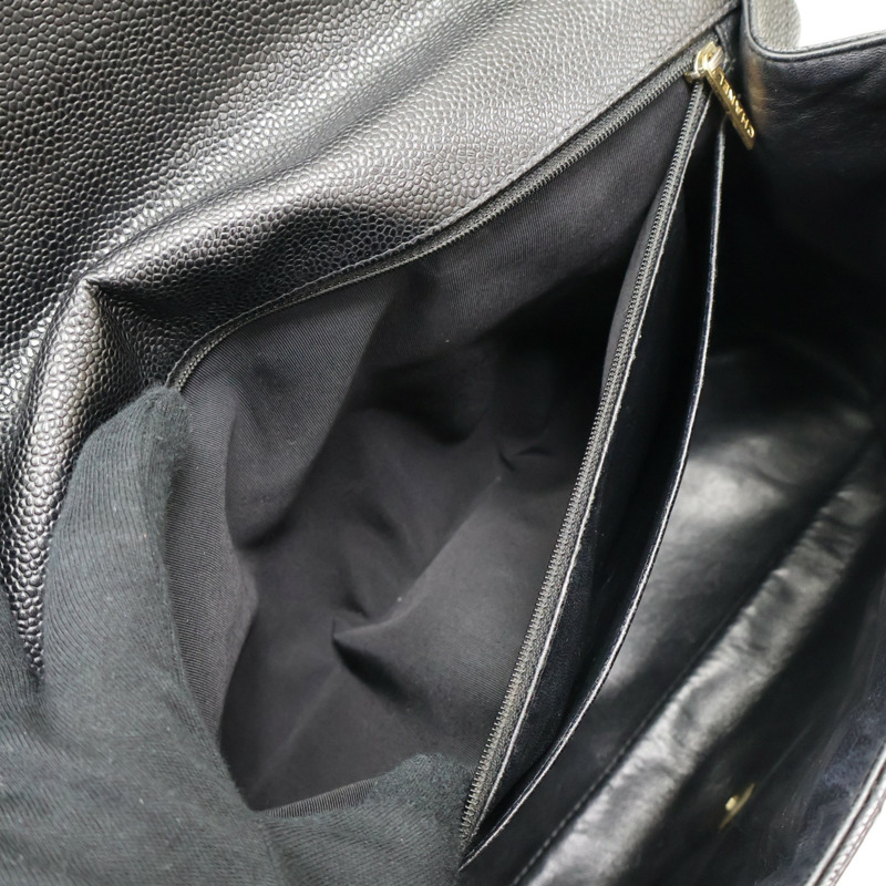 黑色 荔枝紋牛皮 COCO 34 鍊帶肩背包 無卡-6