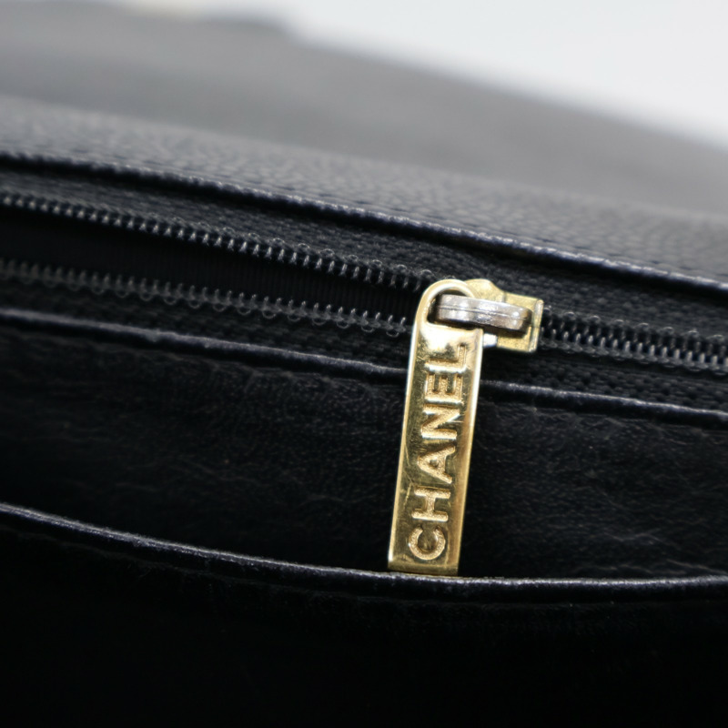 黑色 荔枝紋牛皮 COCO 34 鍊帶肩背包 無卡-19