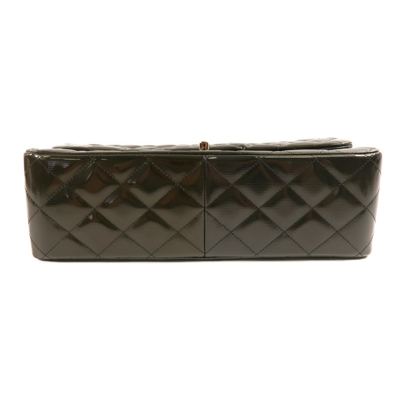 CHANEL 【激減優惠】漆皮皮革Large Classic銀扣鏈帶肩背袋-3