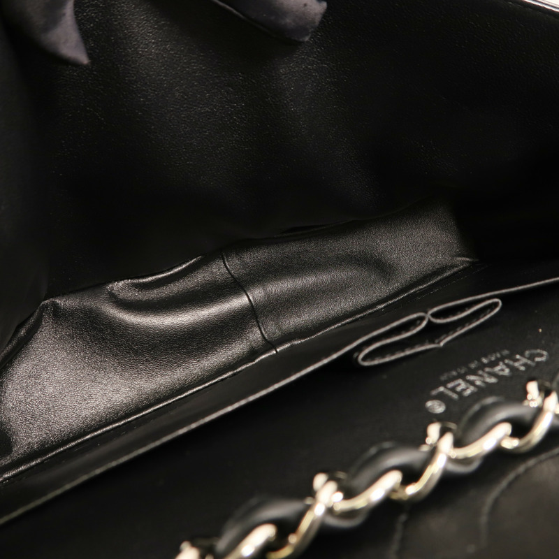 CHANEL 【激減優惠】漆皮皮革Large Classic銀扣鏈帶肩背袋-4