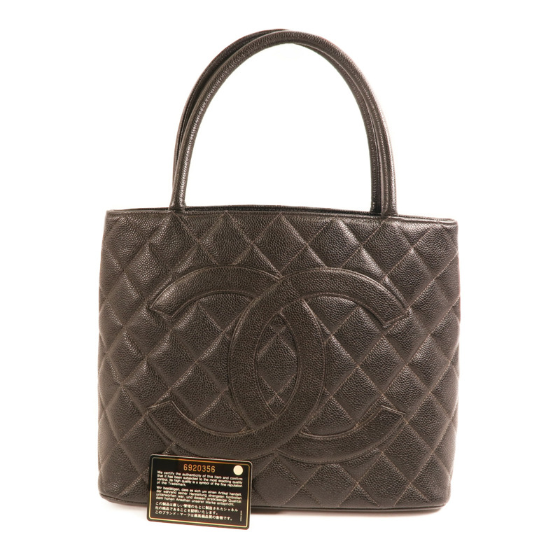 CHANEL 牛皮皮革Tote Bag銀扣肩背袋/手挽袋-12