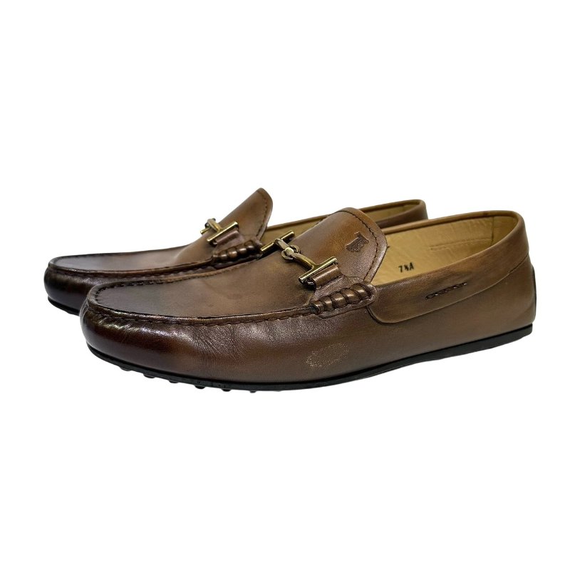 【美收精品】Tod's茶色皮革平底鞋 2-786-0