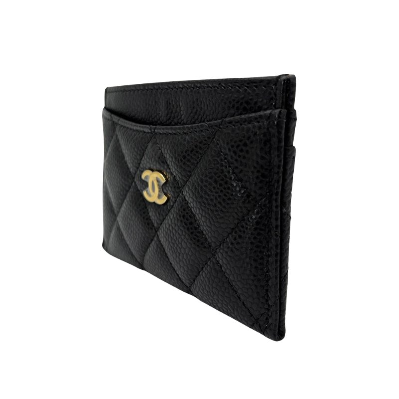 Chanel 金雙C菱格粒紋牛皮信用卡套/卡夾(AP0213-黑)-1