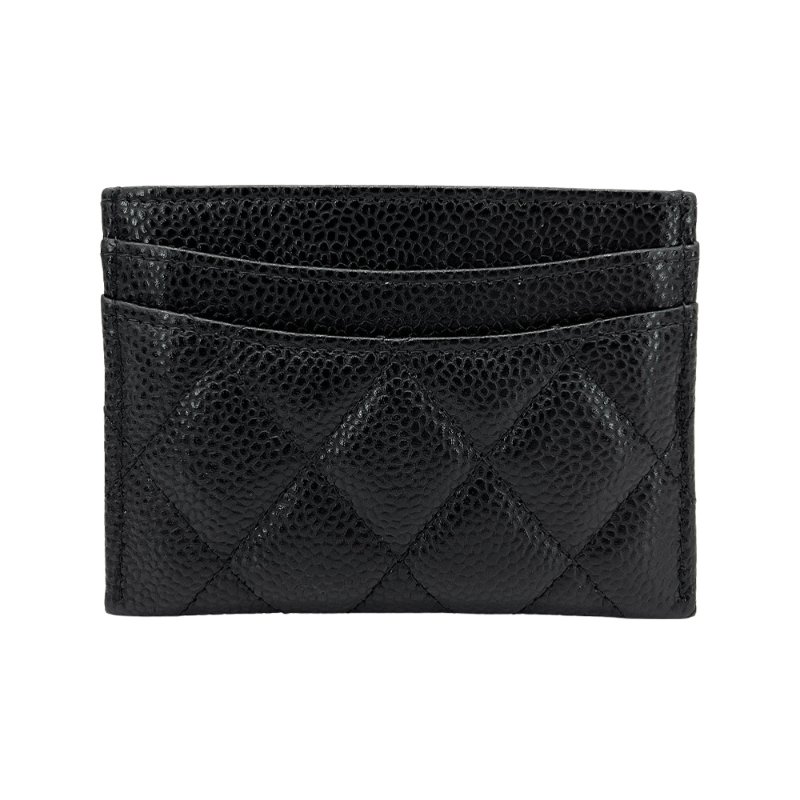 Chanel 金雙C菱格粒紋牛皮信用卡套/卡夾(AP0213-黑)-2