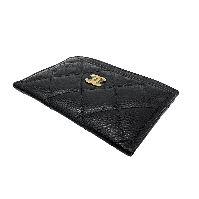 Chanel 金雙C菱格粒紋牛皮信用卡套/卡夾(AP0213-黑)-3