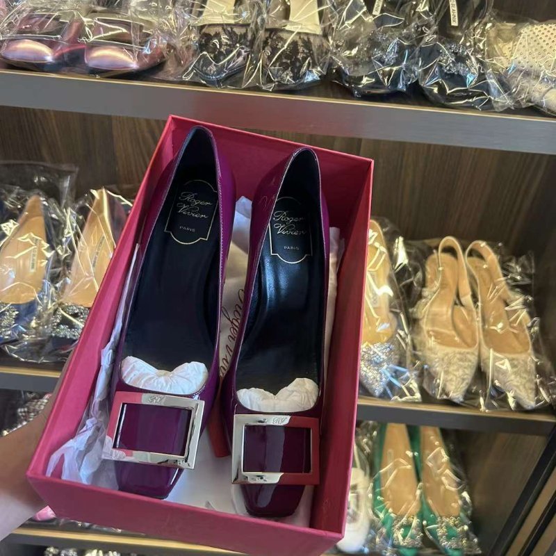 Roger Vivier 高跟 尺寸38.5碼 已貼底 葡萄紫色-0