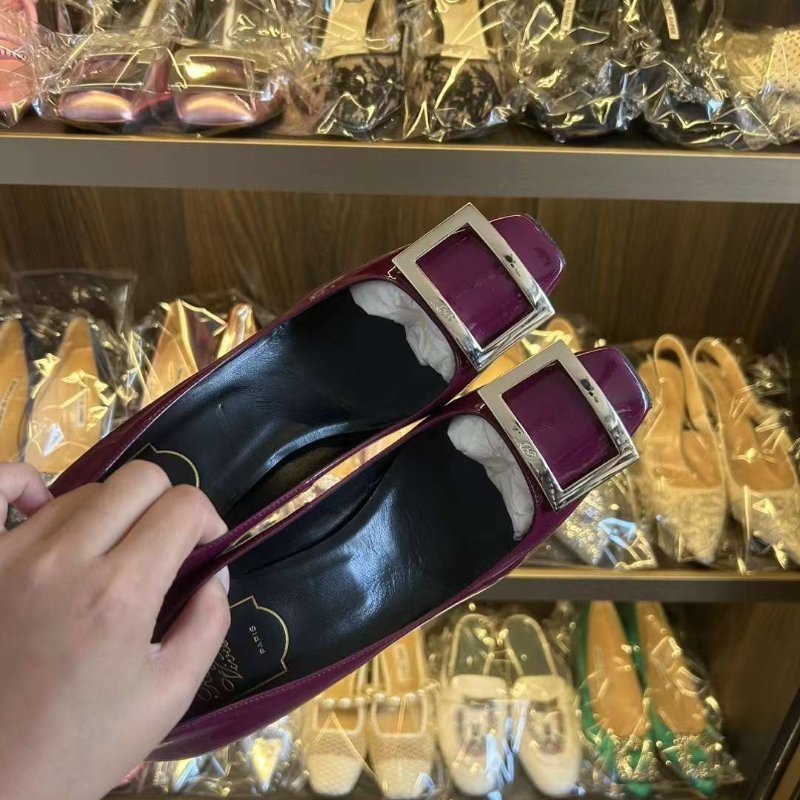 Roger Vivier 高跟 尺寸38.5碼 已貼底 葡萄紫色-1