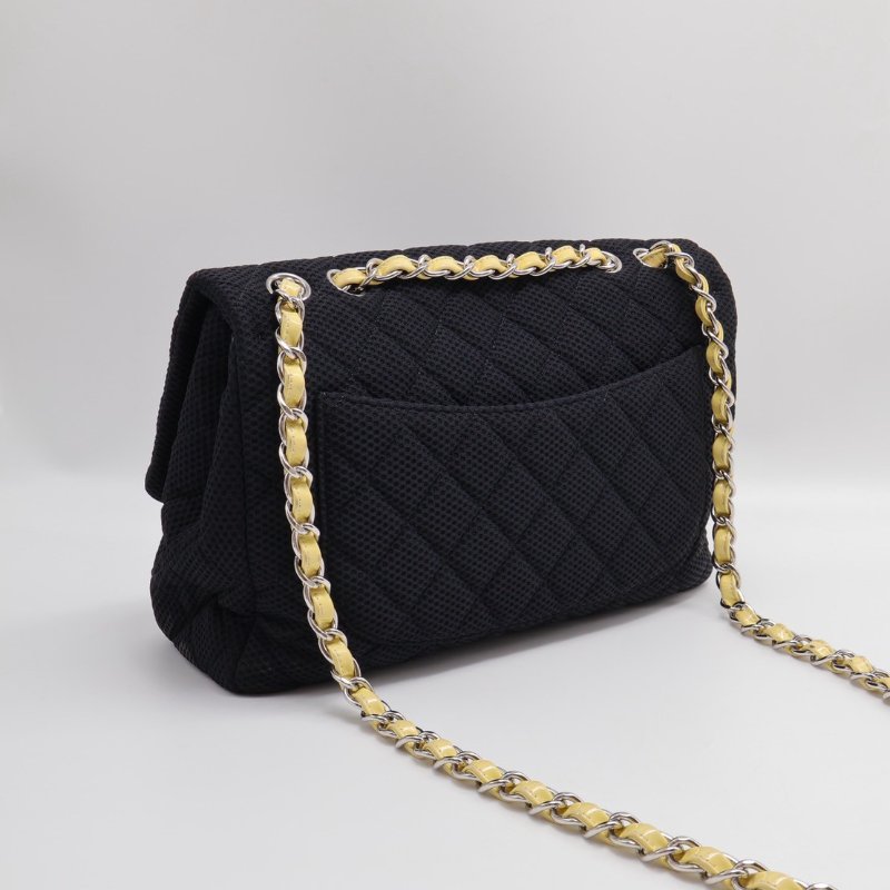 CHANEL 漆皮皮穿鍊口蓋包 CF29 - 黑銀13開-2