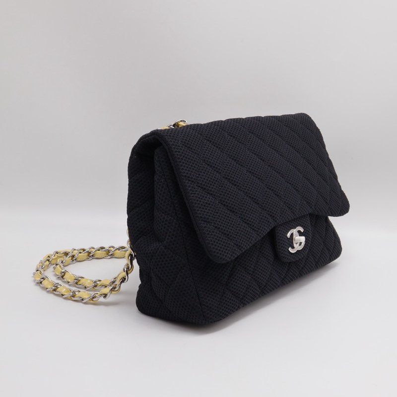 CHANEL 漆皮皮穿鍊口蓋包 CF29 - 黑銀13開-11