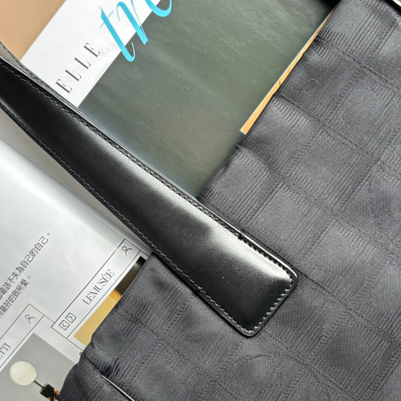 ::CHANEL:: Travel Line 黑色緹花尼龍手提肩背 托特包-6