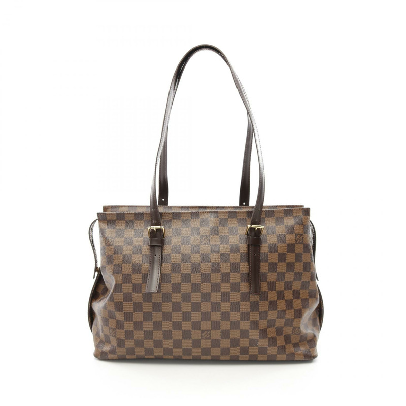 LOUIS VUITTON Chelsea 單肩托特包 N51119 Damier 帆布 Ebene 二手女士 LV-0