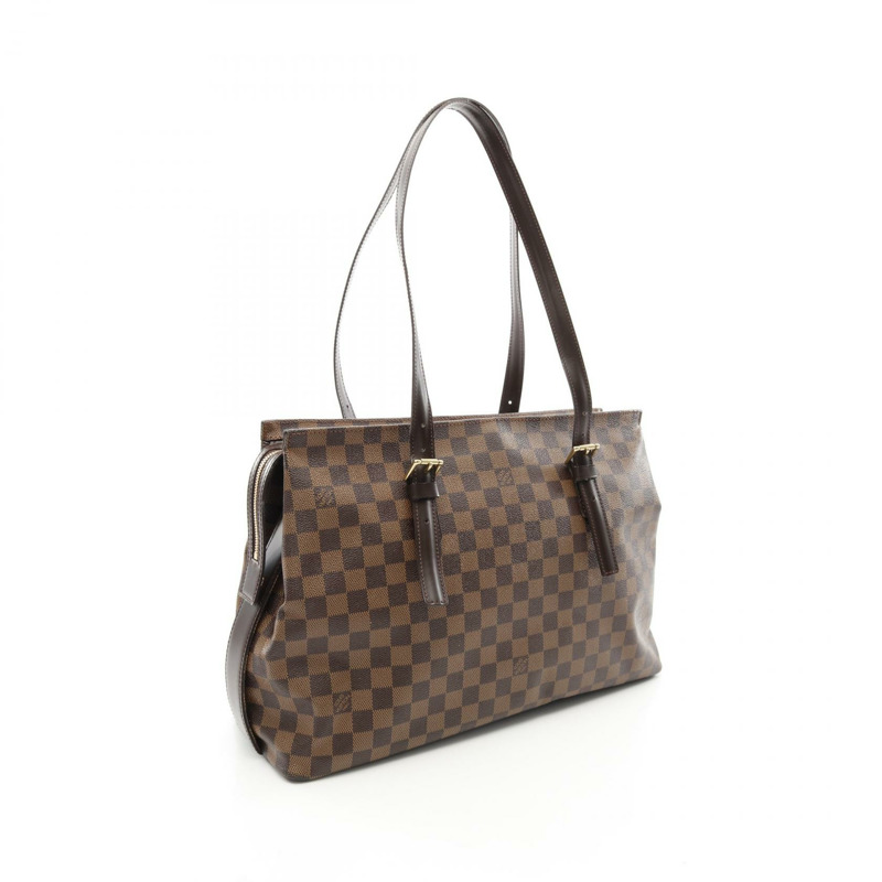 LOUIS VUITTON Chelsea 單肩托特包 N51119 Damier 帆布 Ebene 二手女士 LV-1
