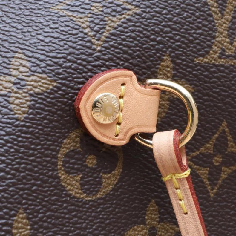 LOUIS VUITTON(路易威登) Neverfull 中號 31 配子袋 米色內裏 老花 PVC 金扣 晶片-5