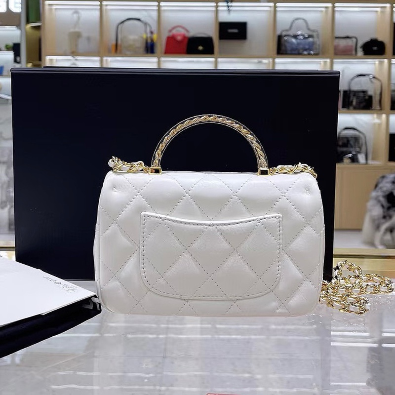 香奈兒24s春夏款樹脂透明手柄CF口蓋包-2