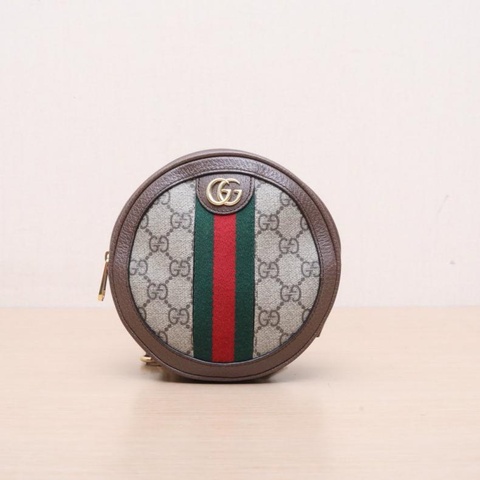 GUCCI(古馳) Ophidia 圓餅包 雙肩包 16 烏木色 PVC