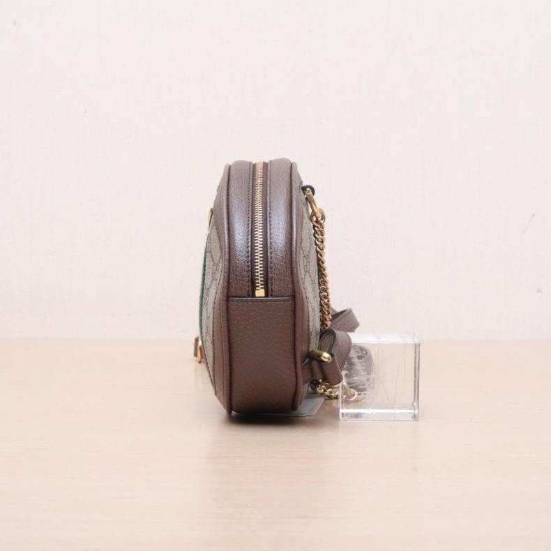 GUCCI(古馳) Ophidia 圓餅包 雙肩包 16 烏木色 PVC-1