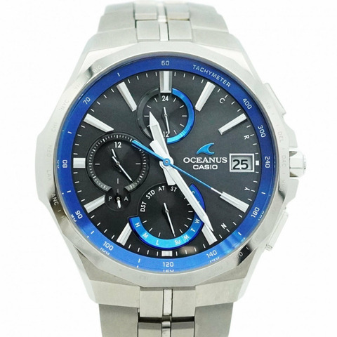 卡西歐 Oceanus OCW-S5000 黑色錶盤手錶 男式