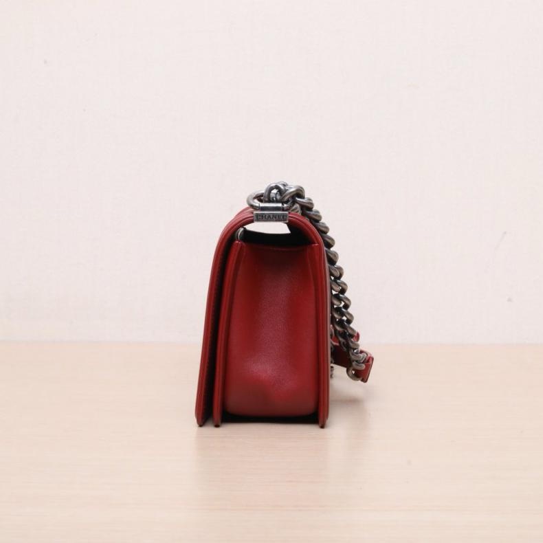 CHANEL(香奈兒) Leboy 中號 25cm 紅色  18開 銀扣-1