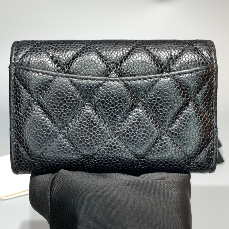 CHANEL Caviar魚子醬牛皮 Classic Flap Card Holder 金扣卡片套黑色/散紙包-3
