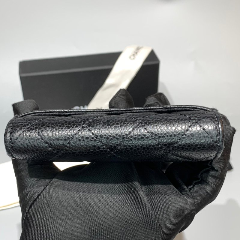 CHANEL Caviar魚子醬牛皮 Classic Flap Card Holder 金扣卡片套黑色/散紙包-4
