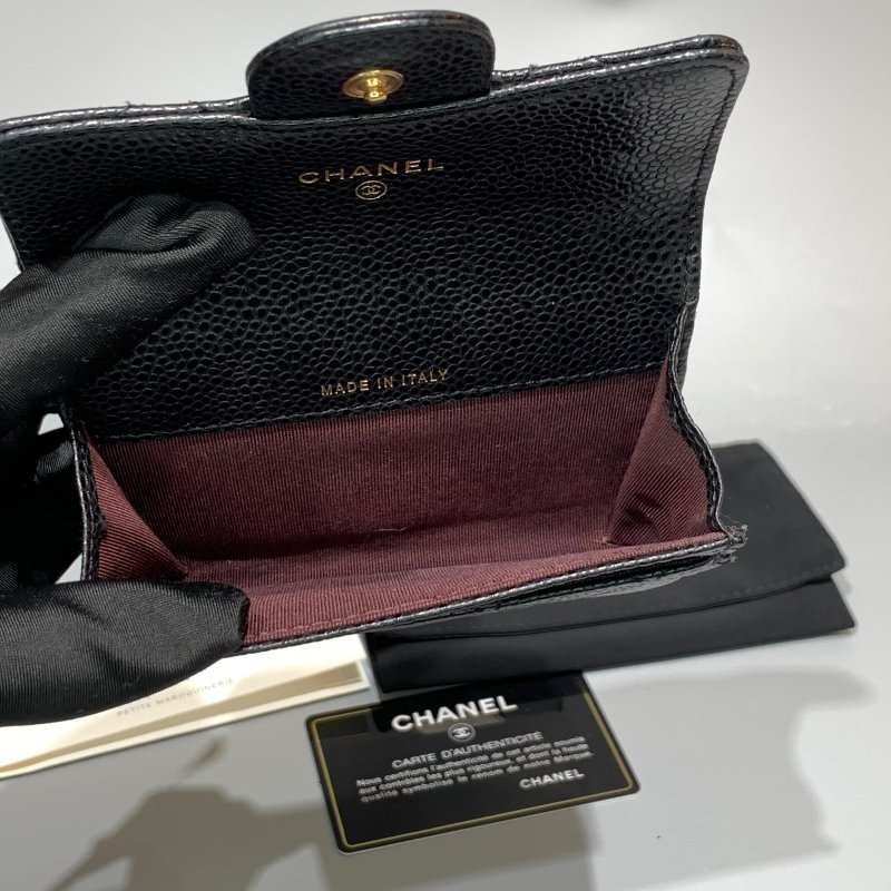 CHANEL Caviar魚子醬牛皮 Classic Flap Card Holder 金扣卡片套黑色/散紙包-6