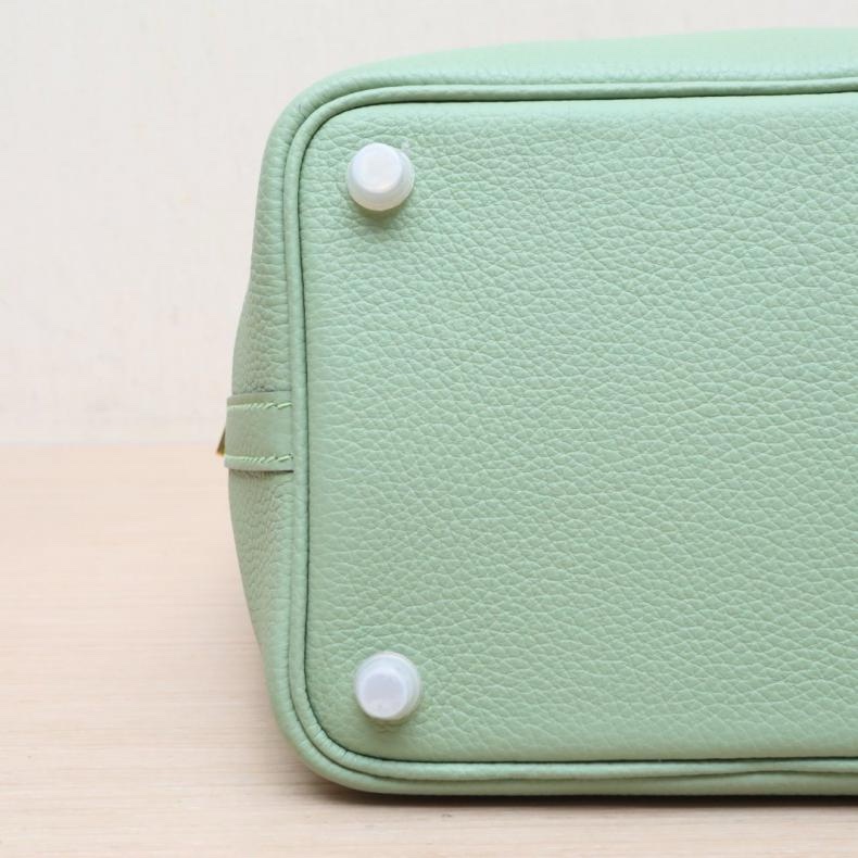 HERMES(愛馬仕) Picotin 18 菜籃子 3I牛油果綠 TM皮 B刻 金扣-3