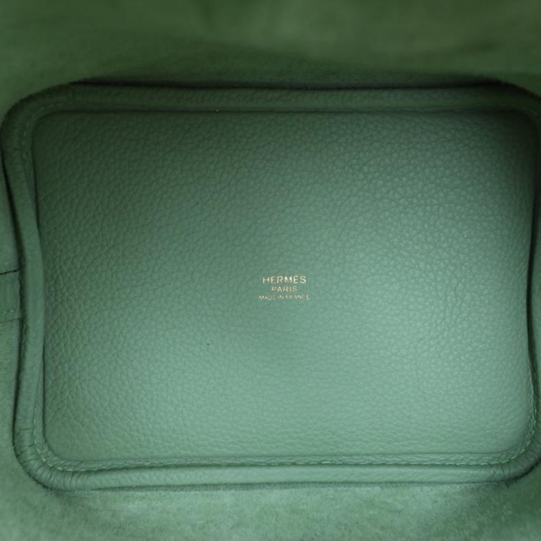 HERMES(愛馬仕) Picotin 18 菜籃子 3I牛油果綠 TM皮 B刻 金扣-4