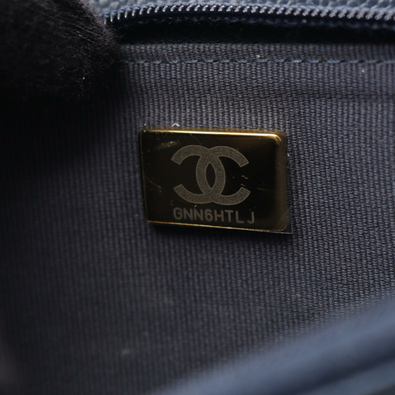 CHANEL 菱格紋鏈條單肩斜背包 AP4246 小牛皮 海軍藍 GHW 二手 COCO-4
