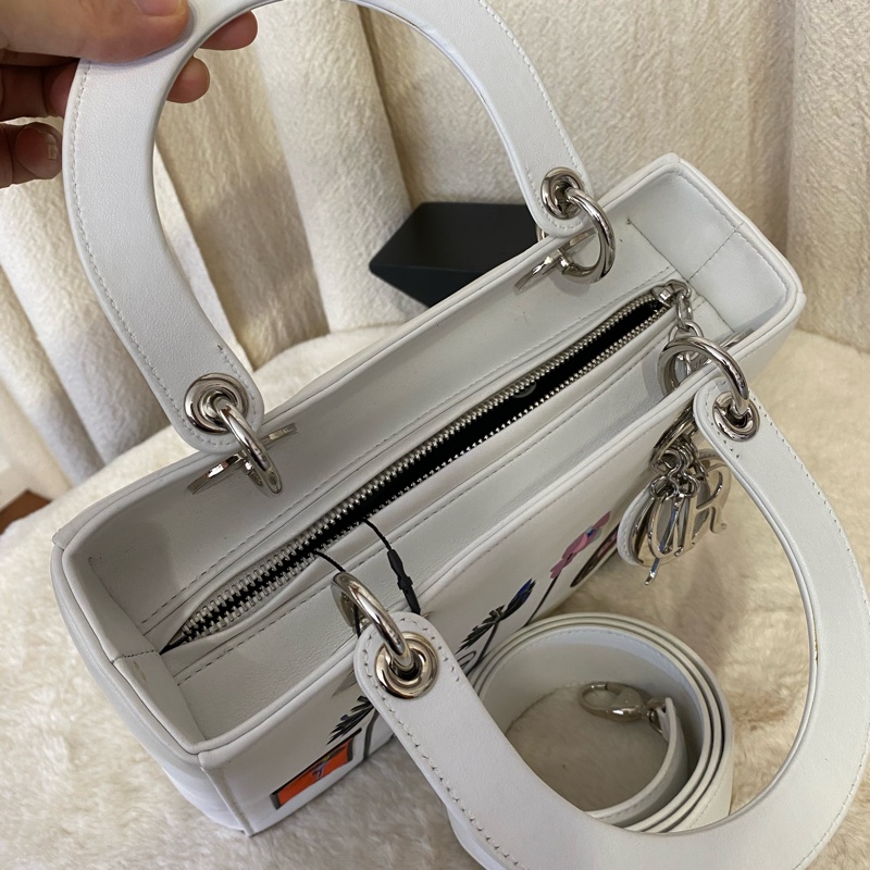 Dior 迪奥 戴妃五格刺綉限量款 拉鍊款 手提單肩-6