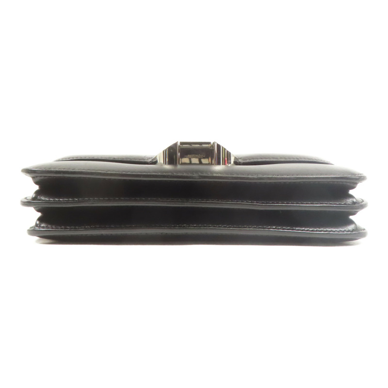HERMES Evercolor皮革2002銀扣肩背袋Black-3