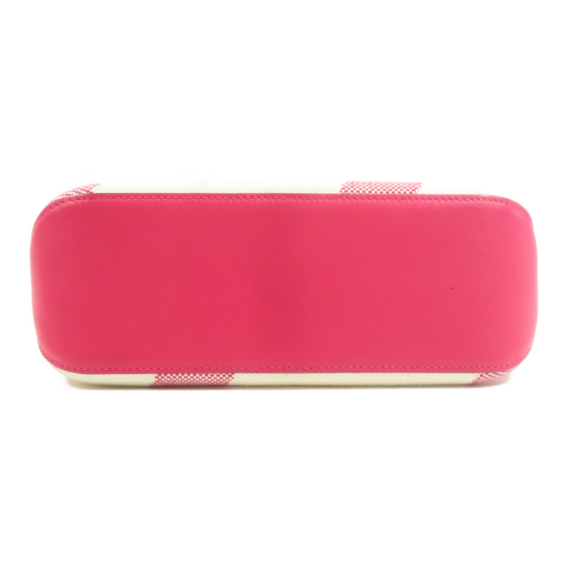 HERMES 帆布Cabas H En Biais 27手挽肩背兩用袋Rose Shocking-3