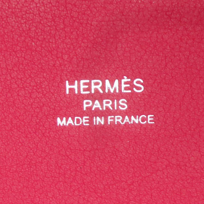 HERMES 帆布Cabas H En Biais 27手挽肩背兩用袋Rose Shocking-5