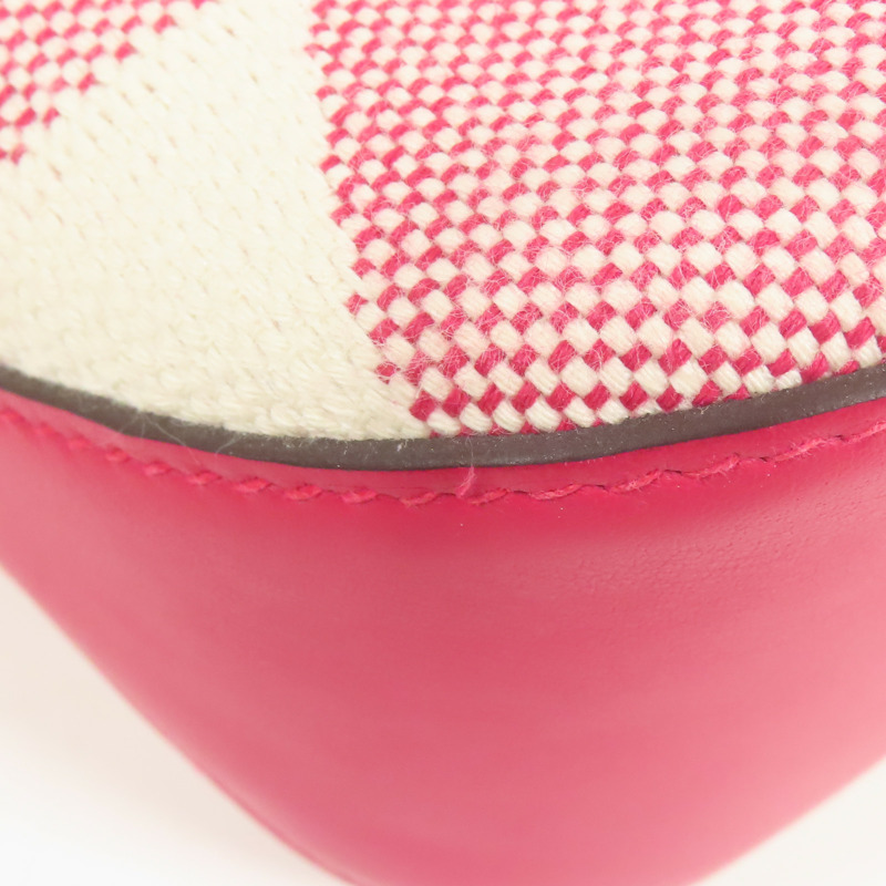 HERMES 帆布Cabas H En Biais 27手挽肩背兩用袋Rose Shocking-8