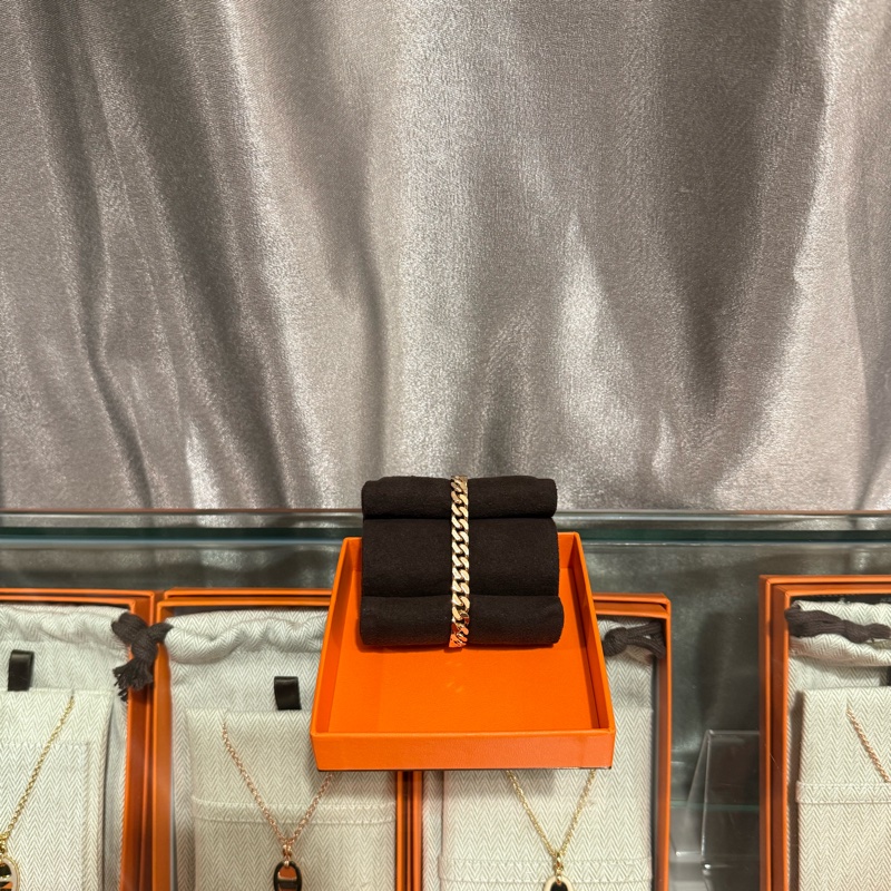 Hermes Kelly gourmette 6鑽牛仔手鏈-3