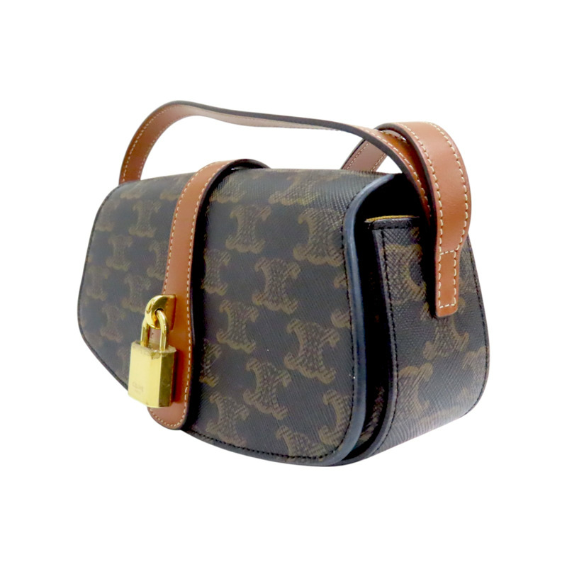 棕色牛皮帆布兩用包 1OI592DQ2-2