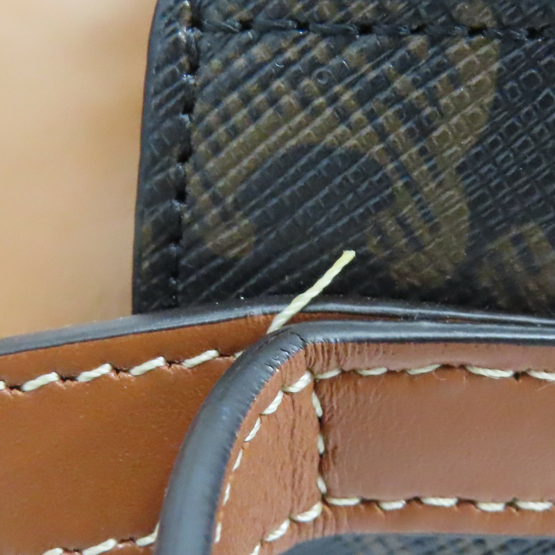 棕色牛皮帆布兩用包 1OI592DQ2-16