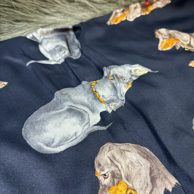 HERMES CARRE LES BASSETS 70 DOG 愛瑪仕 臘腸狗 鉚釘 雙面 方巾絲巾圍巾披巾-4